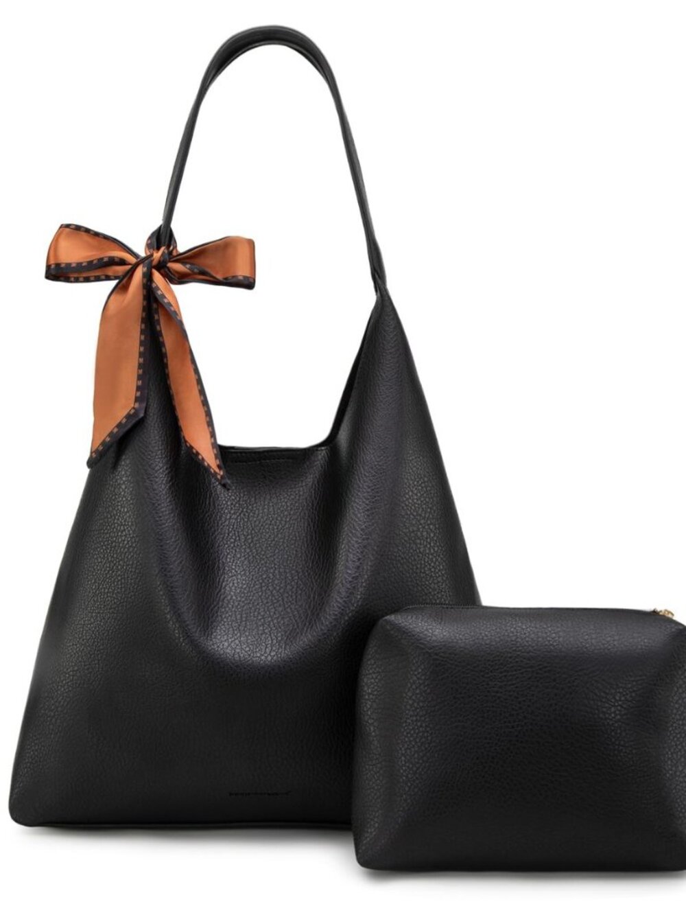 Slouchy Hobo Bag for Women Shoulder Purses and Handbags with Scarf